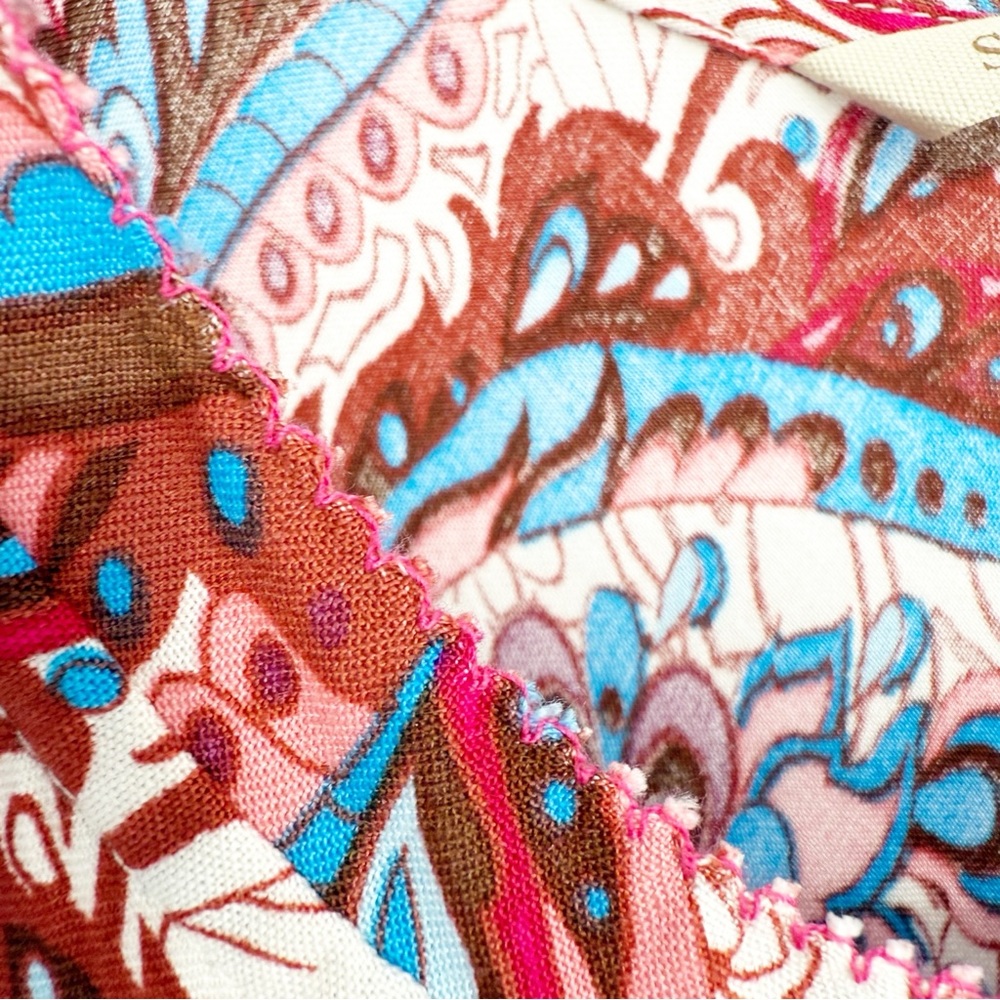 Soft Surroundings Kara Maxi Dress Short Sleeve Tiered Framboise Paisley, Medium - Picture 12 of 15